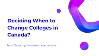 Deciding When to Change Colleges in Canada
