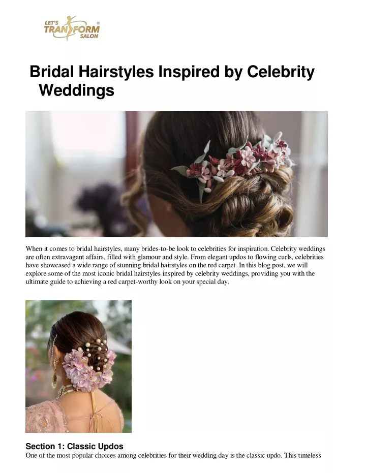 bridal hairstyles inspired by celebrity weddings