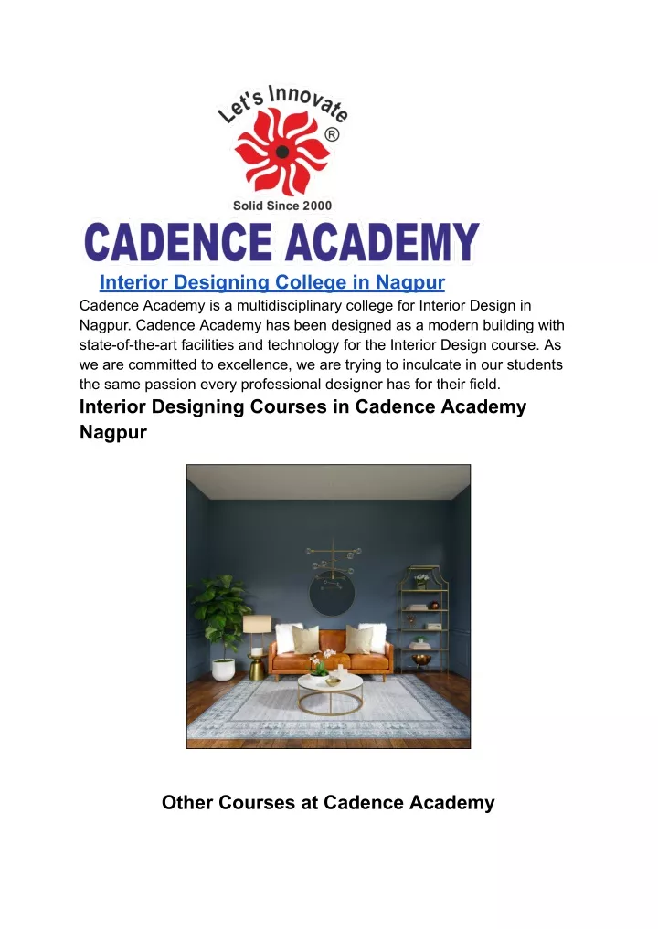 interior designing college in nagpur cadence