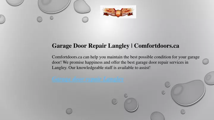 garage door repair langley comfortdoors