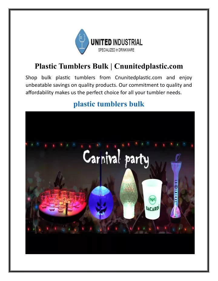plastic tumblers bulk cnunitedplastic com