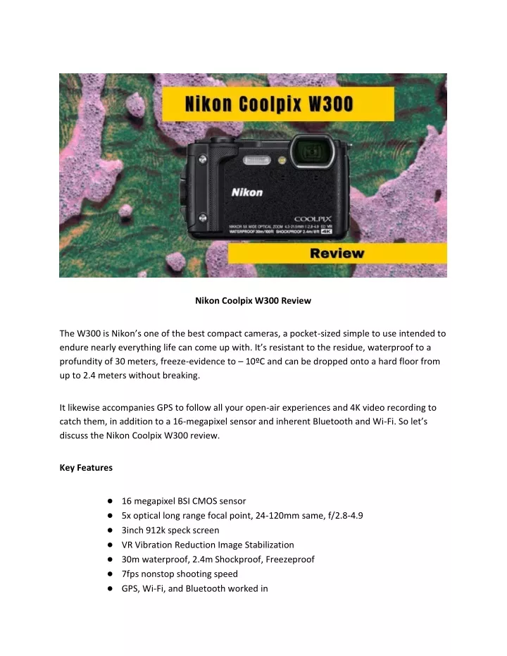 PPT - Nikon Coolpix W300 Review PowerPoint Presentation, free download ...