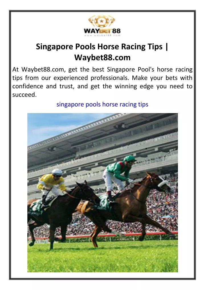 singapore pools horse racing tips waybet88 com