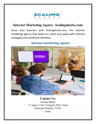 Internet Marketing Agency  Scalingsharks.com