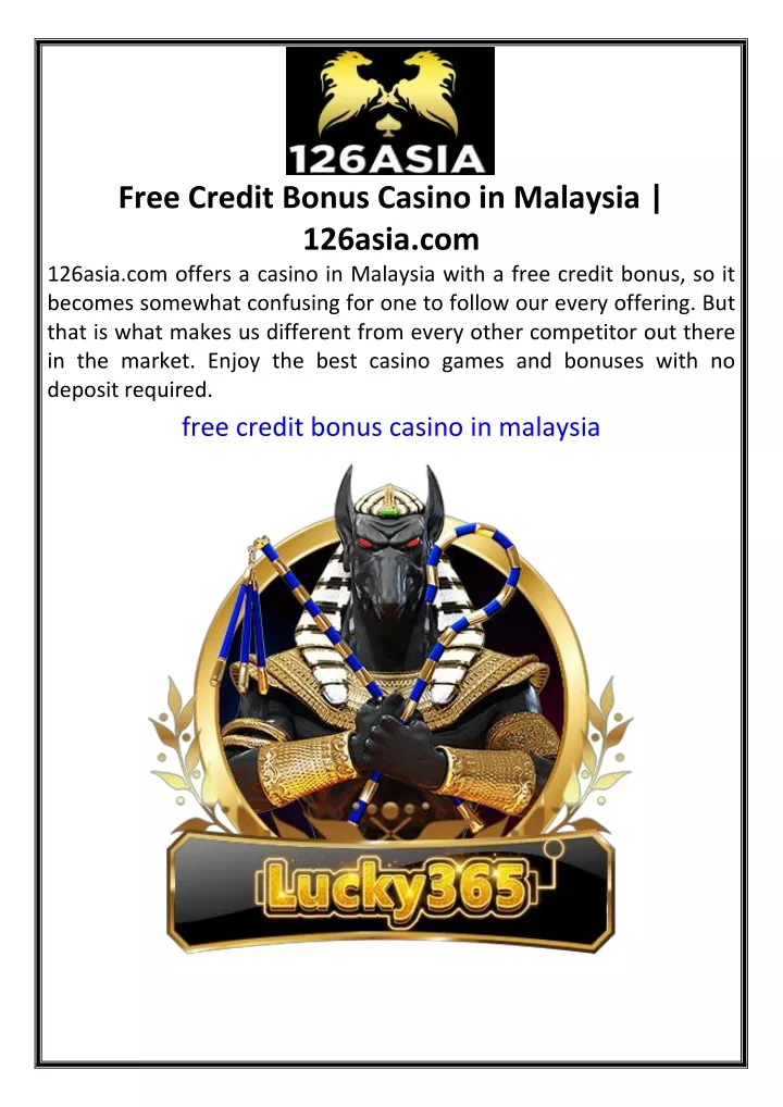 free credit bonus casino in malaysia 126asia