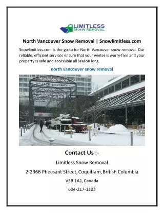 North Vancouver Snow Removal