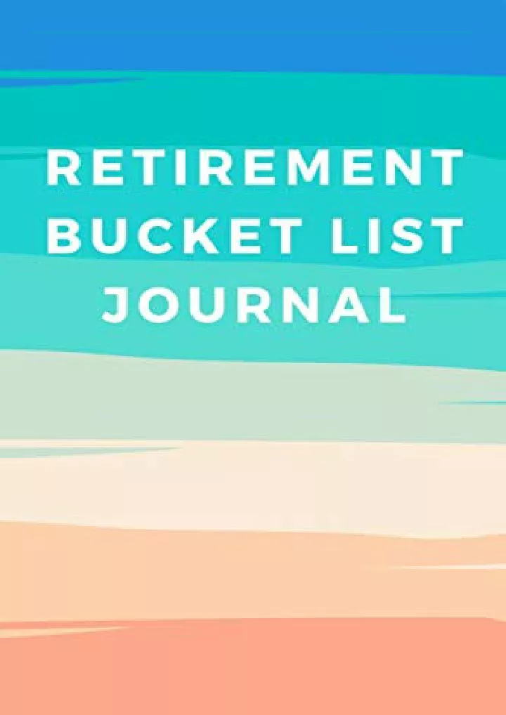 pdf read retirement bucket list journal