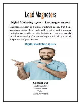 Digital Marketing Agency | Leadmagneters.com
