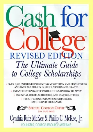 get [PDF] ✔Download⭐ Cash For College, Rev. Ed.: The Ultimate Guide To College S