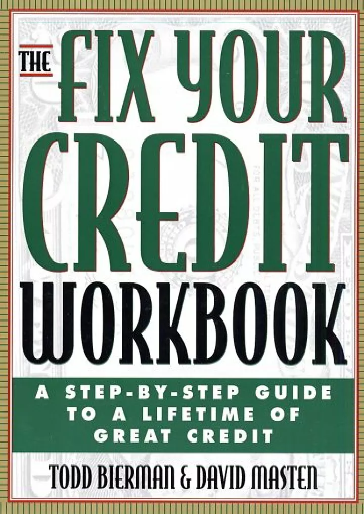 pdf read the fix your credit workbook a step