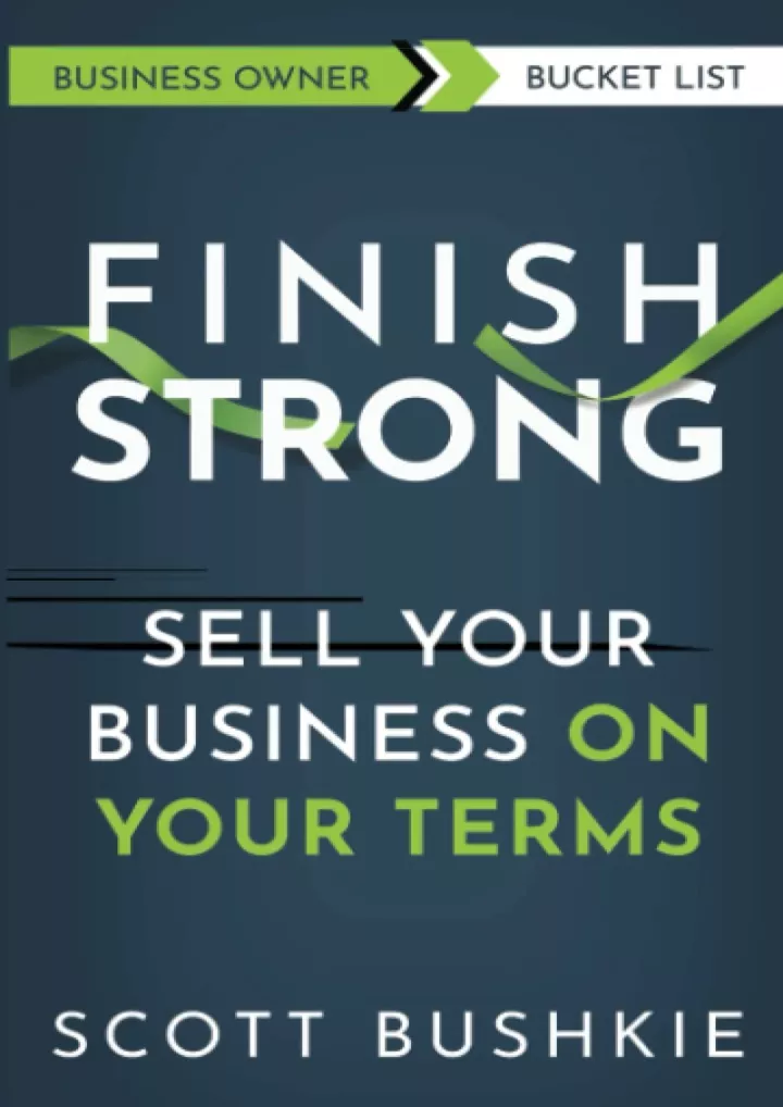 pdf read online finish strong sell your business