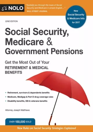 ✔READ❤ ebook [PDF]  Social Security, Medicare and Government Pensions: Get the M