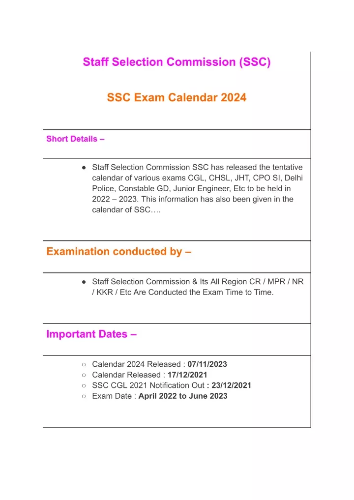 staff selection commission ssc