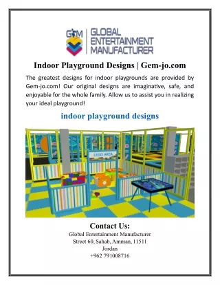 Indoor Playground Designs | Gem-jo.com