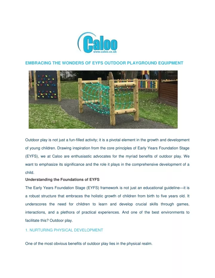embracing the wonders of eyfs outdoor playground