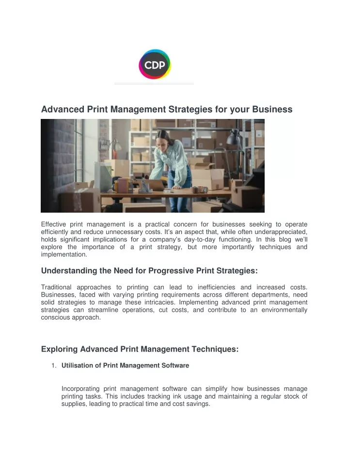 advanced print management strategies for your