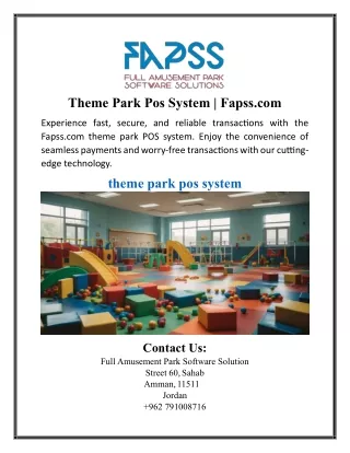 Theme Park Pos System | Fapss.com