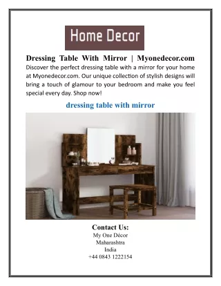 Dressing Table With Mirror | Myonedecor.com