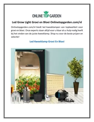 Led Grow Light Groei en Bloei Onlinetopgarden