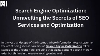 search engine optimization unravelling