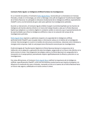 La Inteligencia Artificial Fortalece las Investigaciones
