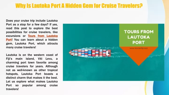 why is lautoka port a hidden gem for cruise