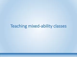 teaching mixed ability classes