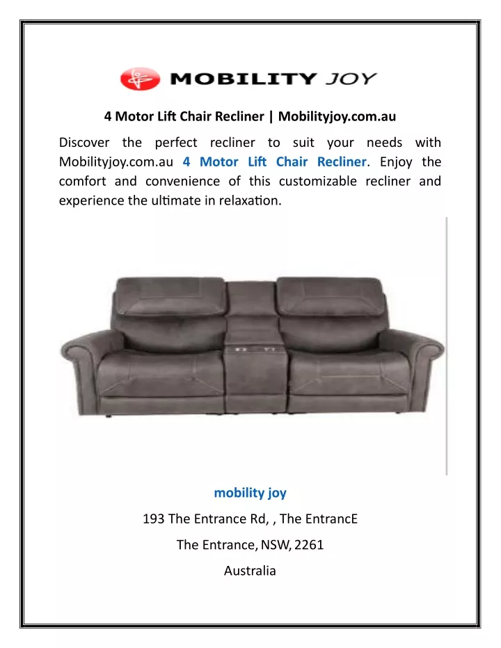 4 motor lift chair recliner mobilityjoy com au