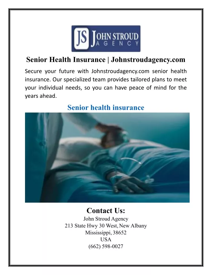 senior health insurance johnstroudagency com