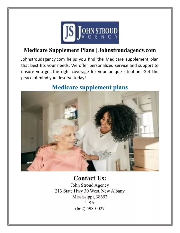 medicare supplement plans johnstroudagency com