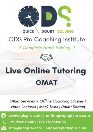 QDS Pro GMAT Live Online Tutoring Prospectus