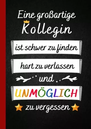 [PDF] DOWNLOAD  Eine großartige Kollegin: abschiedsgeschenk kollegen danke , Seiten liniertes Notizbuch A5 | Geschenkide