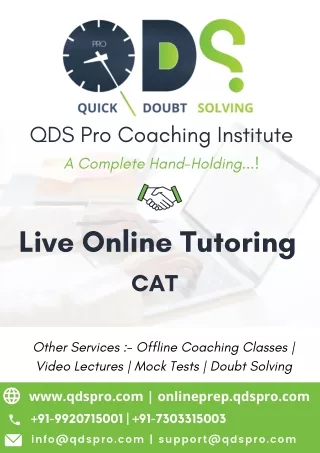 QDS Pro CAT Live Online Tutoring Prospectus