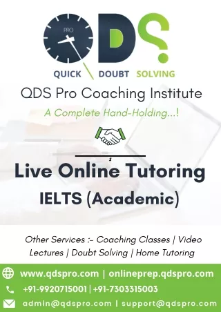 QDS Pro IELTS (Academic) Live Online Tutoring Prospectus