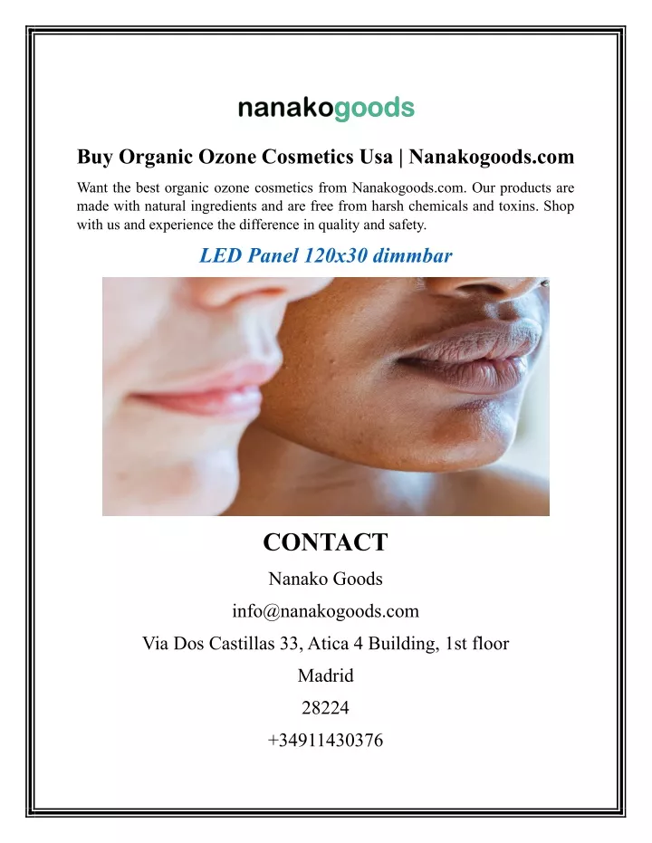 buy organic ozone cosmetics usa nanakogoods com