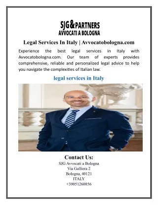Legal Services In Italy | Avvocatobologna.com