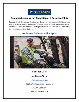 containerbeladung mit gabelstapler packteam24 de