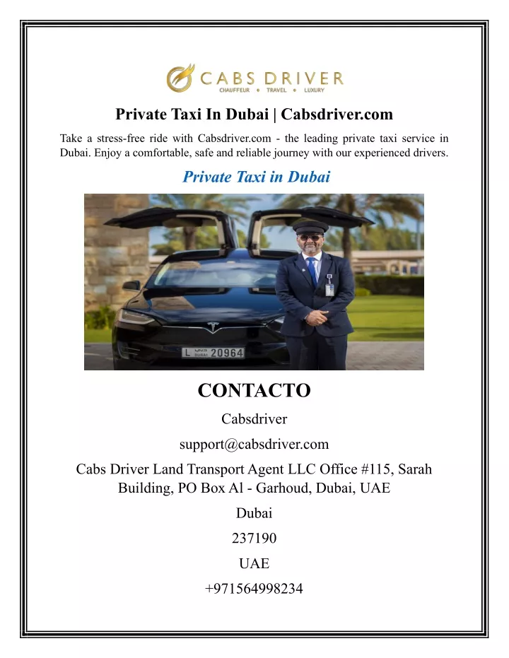 private taxi in dubai cabsdriver com