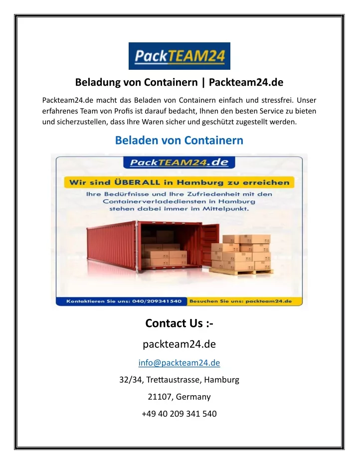 beladung von containern packteam24 de