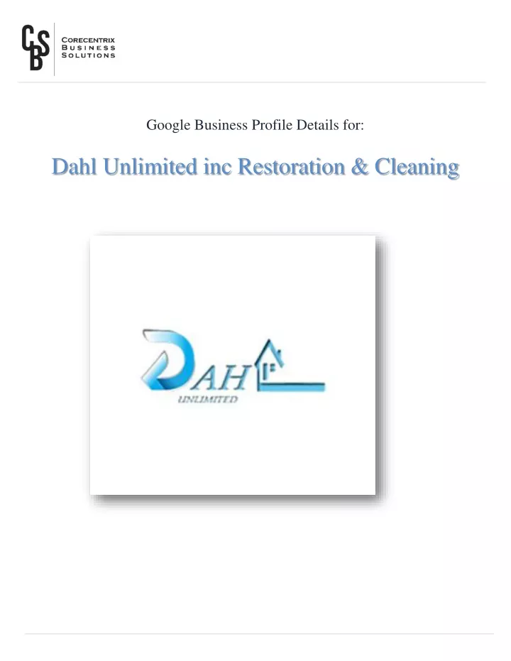 google business profile details for dahl unlimited inc restoration cleaning