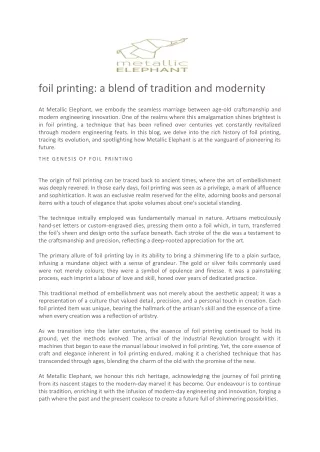foil printing a blend of tradition and modernity