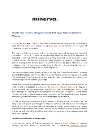 elevate your financial management with exchequer