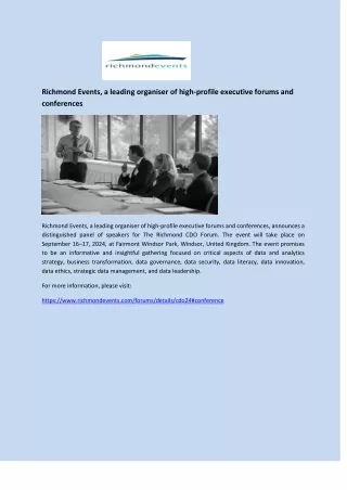 richmond events a leading organiser of high