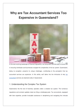 Why are Tax Accountant Services Too Expensive in Queensland?