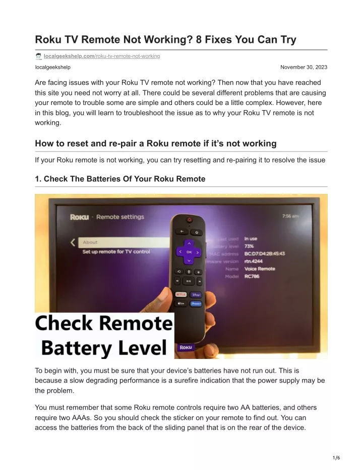 roku tv remote not working 8 fixes you can try