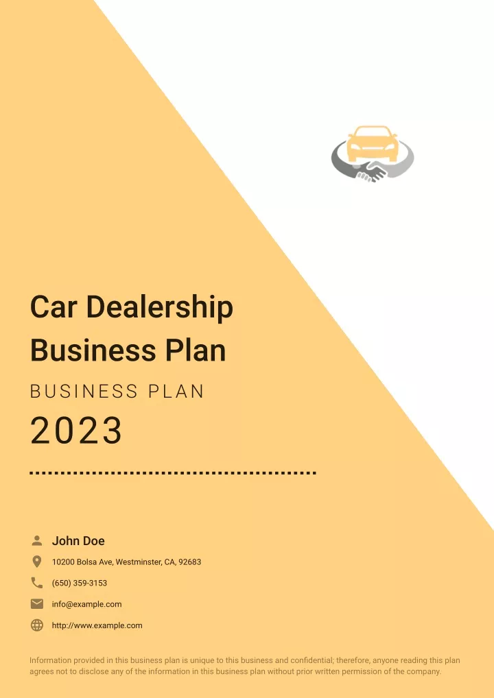 business plan for dealership