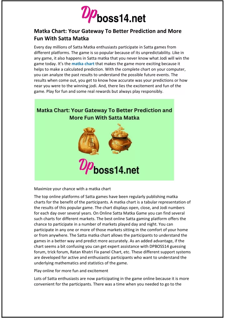 matka chart your gateway to better prediction