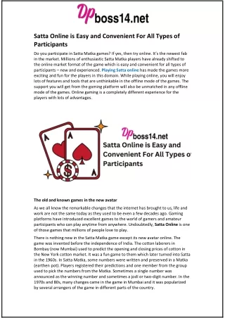 satta online is easy and convenient for all types