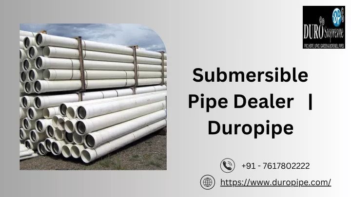 submersible pipe dealer duropipe