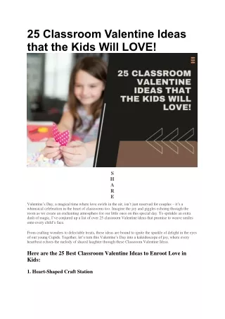 25 Best Classroom Valentine Ideas For Kids | Future Education Magazine